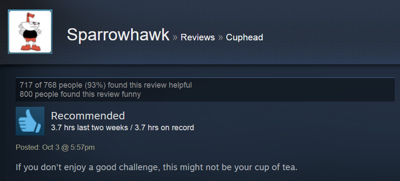 Illustration for article titled Cuphead, As Told By Steam Reviews